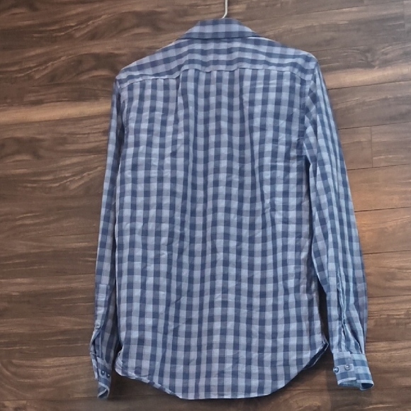 Michael Kors Men’s 100% Cotton Slim Fit Blue Check Dress Shirt - 15.5 34/3 - Picture 10 of 10